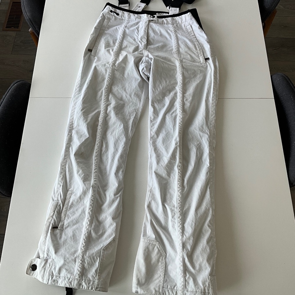 Spyder Women’s Ski Pants – Size 10 – White – Detachable Suspenders